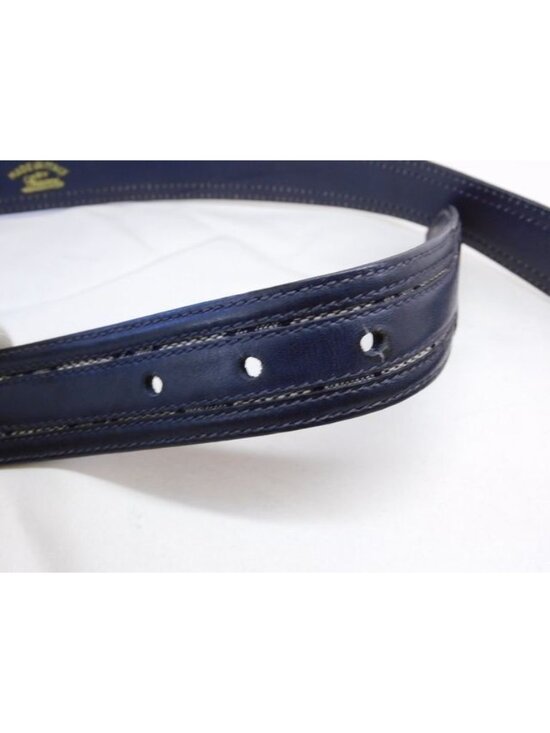 Gucci Vintage Belt GG Interlocking 70 Navy Gold main image 4